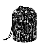 Black And White Cartoon Giraffe Print Drawstring Makeup Bag