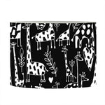 Black And White Cartoon Giraffe Print Drum Lamp Shade
