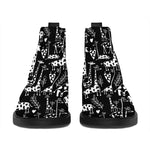 Black And White Cartoon Giraffe Print Flat Ankle Boots