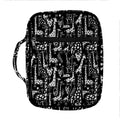Black And White Cartoon Giraffe Print Front Pocket Bible Bag