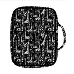 Black And White Cartoon Giraffe Print Front Pocket Bible Bag