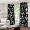 Black And White Cartoon Giraffe Print Grommet Curtains