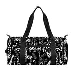 Black And White Cartoon Giraffe Print Gym Bag