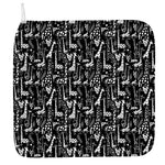 Black And White Cartoon Giraffe Print Hand Towel