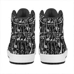 Black And White Cartoon Giraffe Print High Top Leather Sneakers