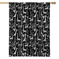 Black And White Cartoon Giraffe Print House Flag