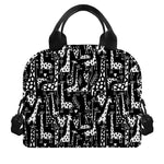 Black And White Cartoon Giraffe Print Insulated Lunch Bag