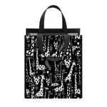 Black And White Cartoon Giraffe Print Insulated Lunch Tote