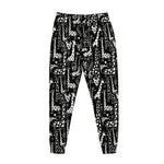 Black And White Cartoon Giraffe Print Jogger Pants