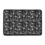 Black And White Cartoon Giraffe Print Kitchen Mat