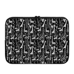 Black And White Cartoon Giraffe Print Laptop Sleeve