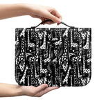 Black And White Cartoon Giraffe Print Leather Bible Cover