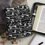 Black And White Cartoon Giraffe Print Leather Bible Cover