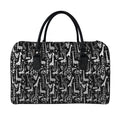 Black And White Cartoon Giraffe Print Leather Duffel Bag