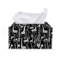 Black And White Cartoon Giraffe Print Leather Tissue Box Cover