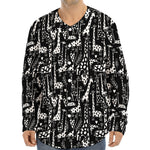 Black And White Cartoon Giraffe Print Long Sleeve Baseball Jersey