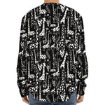 Black And White Cartoon Giraffe Print Long Sleeve Baseball Jersey