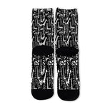 Black And White Cartoon Giraffe Print Long Socks
