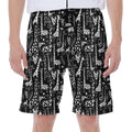 Black And White Cartoon Giraffe Print Men's Beach Shorts