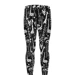 Black And White Cartoon Giraffe Print Men's leggings