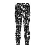 Black And White Cartoon Giraffe Print Men's leggings