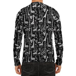 Black And White Cartoon Giraffe Print Men's Long Sleeve Rash Guard