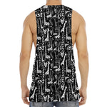 Black And White Cartoon Giraffe Print Men's Muscle Tank Top
