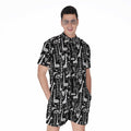 Black And White Cartoon Giraffe Print Men's Romper