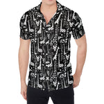 Black And White Cartoon Giraffe Print Men's Shirt