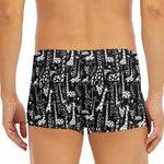 Black And White Cartoon Giraffe Print Men's Short Boxer Briefs