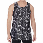 Black And White Cartoon Giraffe Print Men's Velvet Tank Top