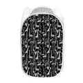 Black And White Cartoon Giraffe Print Mesh Laundry Hamper