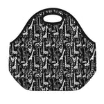 Black And White Cartoon Giraffe Print Neoprene Lunch Bag