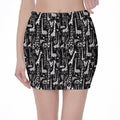 Black And White Cartoon Giraffe Print Pencil Mini Skirt