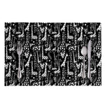 Black And White Cartoon Giraffe Print Placemat