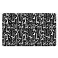 Black And White Cartoon Giraffe Print Polyester Doormat