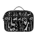 Black And White Cartoon Giraffe Print Portable Lunch Bag