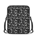 Black And White Cartoon Giraffe Print Rectangular Crossbody Bag