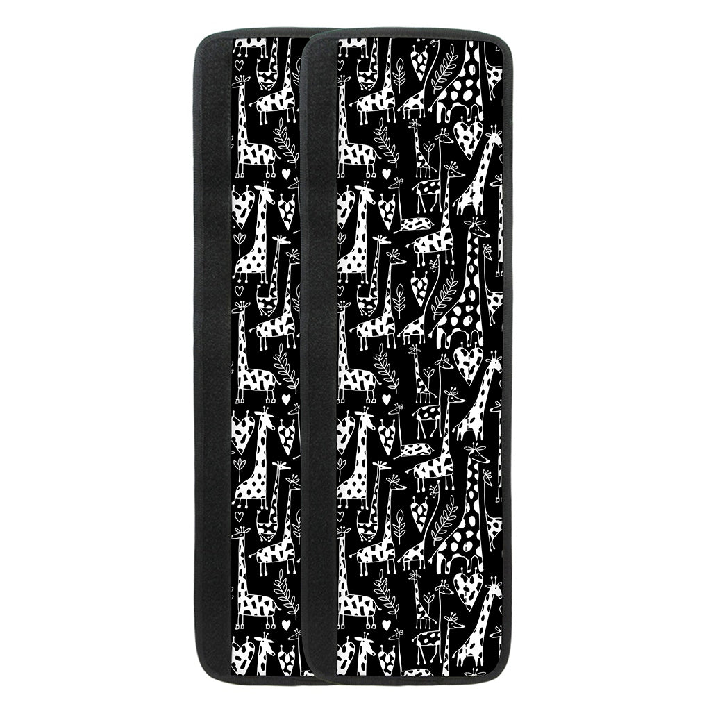 Black And White Cartoon Giraffe Print Refrigerator Handle Covers
