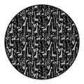 Black And White Cartoon Giraffe Print Round Floor Mat