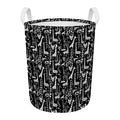 Black And White Cartoon Giraffe Print Round Laundry Basket