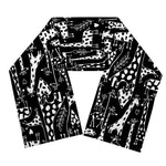 Black And White Cartoon Giraffe Print Scarf