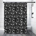 Black And White Cartoon Giraffe Print Shower Curtain
