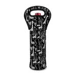 Black And White Cartoon Giraffe Print Single Neoprene Wine Tote
