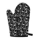 Black And White Cartoon Giraffe Print Single Oven Mitt