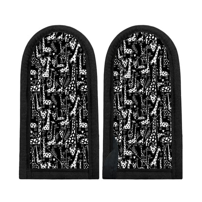 Black And White Cartoon Giraffe Print Skillet Handle Cover
