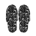 Black And White Cartoon Giraffe Print Slippers