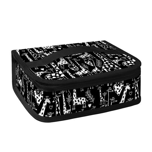 Black And White Cartoon Giraffe Print Small Lunch Bag