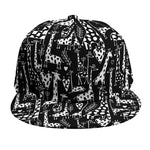 Black And White Cartoon Giraffe Print Snapback Cap