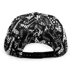 Black And White Cartoon Giraffe Print Snapback Cap